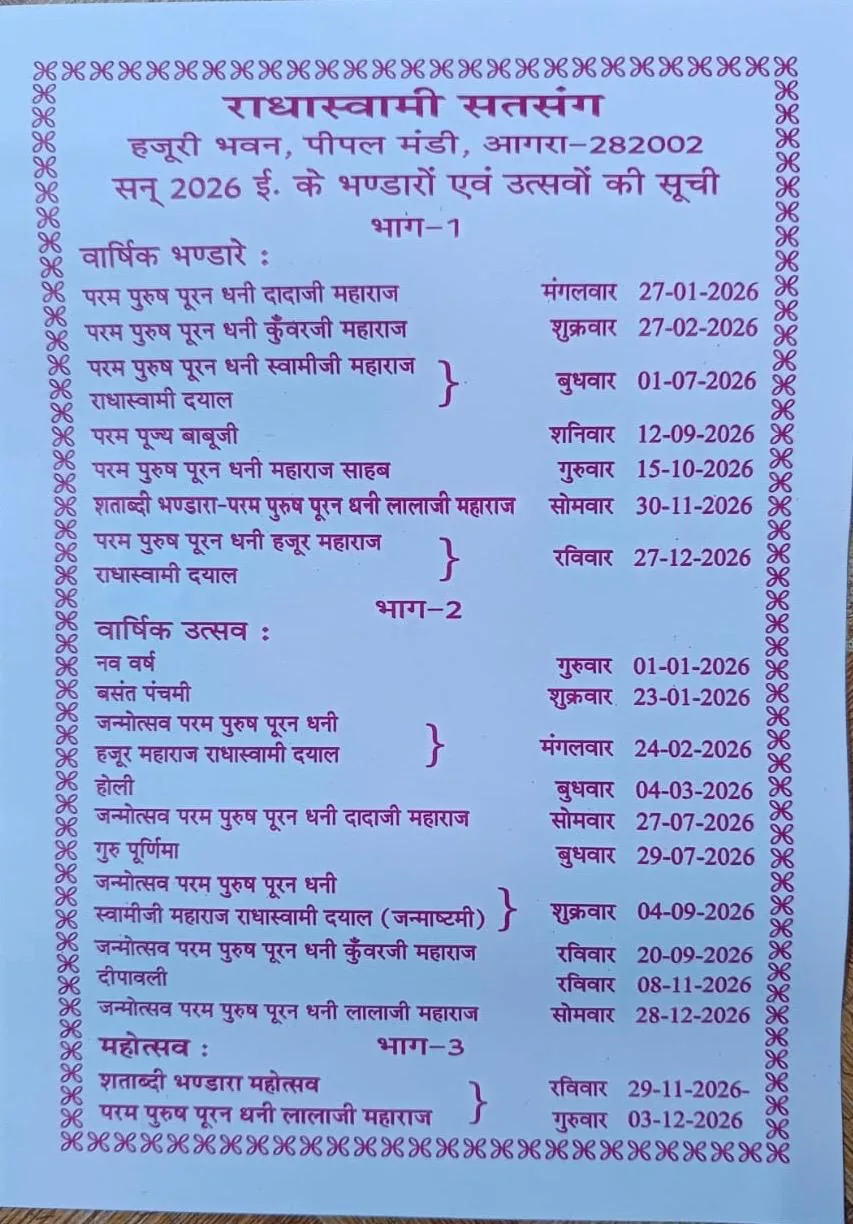सूची पत्र 2026